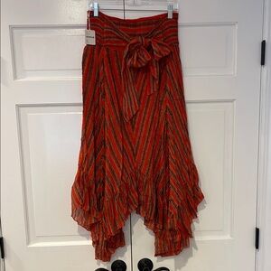 Striped Red and Orange Women's Skirt
